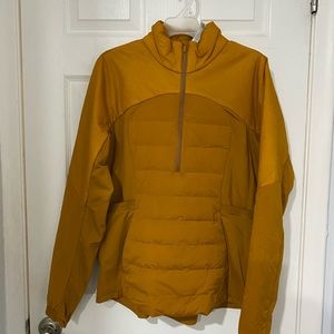 Mustard color lululemon size 14 outerwear quarter zip puffer jacket